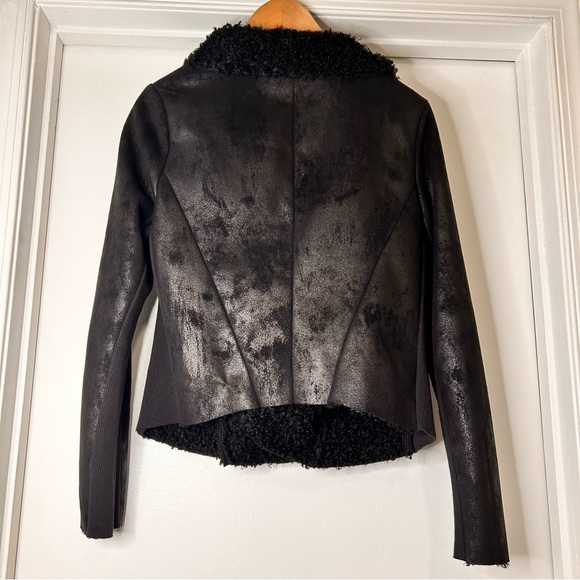 Vera Wang Black Textured Moto Jacket - Size M - Picture 7 of 16